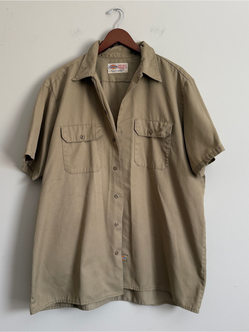 VTG 90s Dickies Shirt Sz XL Button Up Oversized Made In USA Chore Streetwear